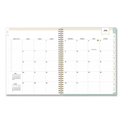 Blue Sky® Day Designer Secret Garden Mint Academic Weekly/Monthly Twin-Wire Notes Planner, 11 x 8.5, 12-Month: July 2025 to June 2026 (BLS137896A26)