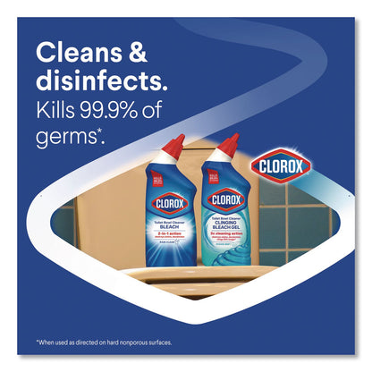 Clorox® Disinfecting Toilet Bowl Cleaner with Bleach, Rain Clean Scent, 24 oz Bottle, 2/Pack, 6 Packs/Carton (CLO30924CT)