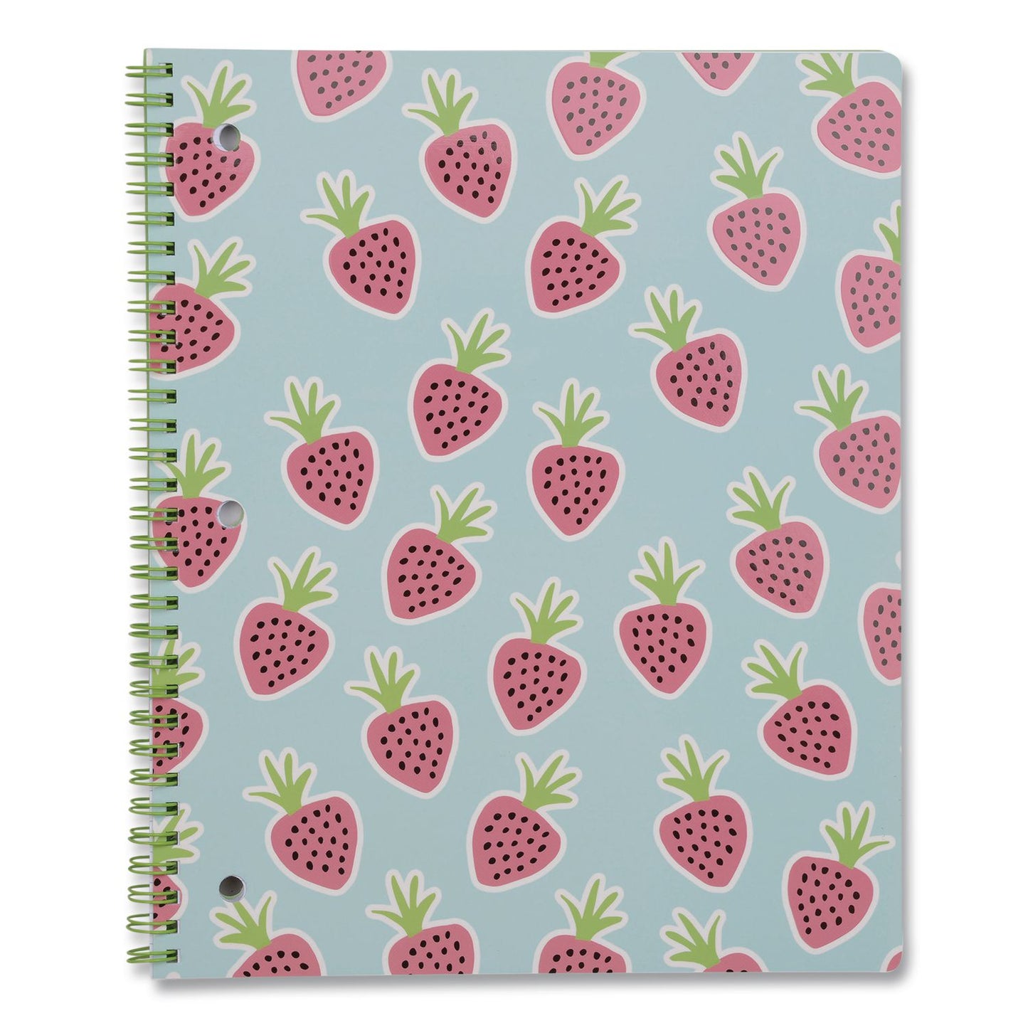 DesignWorks Ink® Twin-Wire Notebook, Randomly Assorted Banana and Strawberry Cover Designs, 1-Subject, Wide/Legal Rule, (80) 10.5 x 8.5 Sheets (DWOTTWSA114ST)