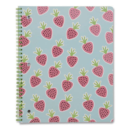 DesignWorks Ink® Twin-Wire Notebook, Randomly Assorted Banana and Strawberry Cover Designs, 1-Subject, Wide/Legal Rule, (80) 10.5 x 8.5 Sheets (DWOTTWSA114ST)