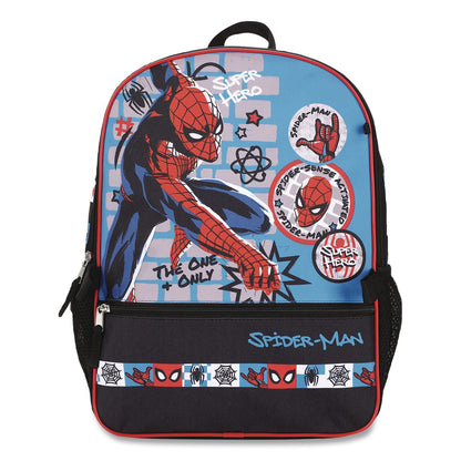 Bioworld® Spiderman Kids 5-Piece Backpack Set, 16", Multicolor (BWRB1B7XT6USMSB)