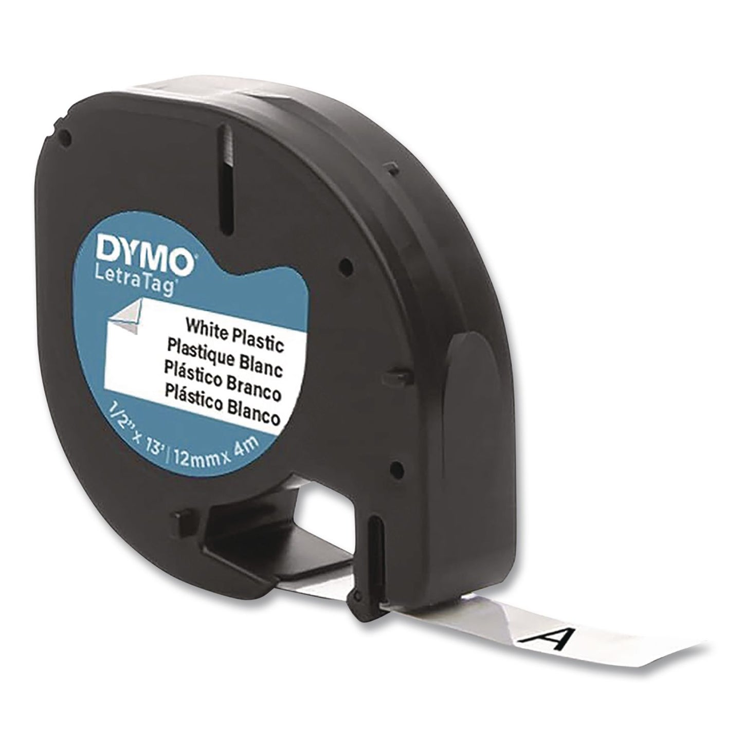 DYMO® LetraTag Plastic Labels, 0.5" x 13 ft, White, 3 Cassettes/Pack (DYM2156092)
