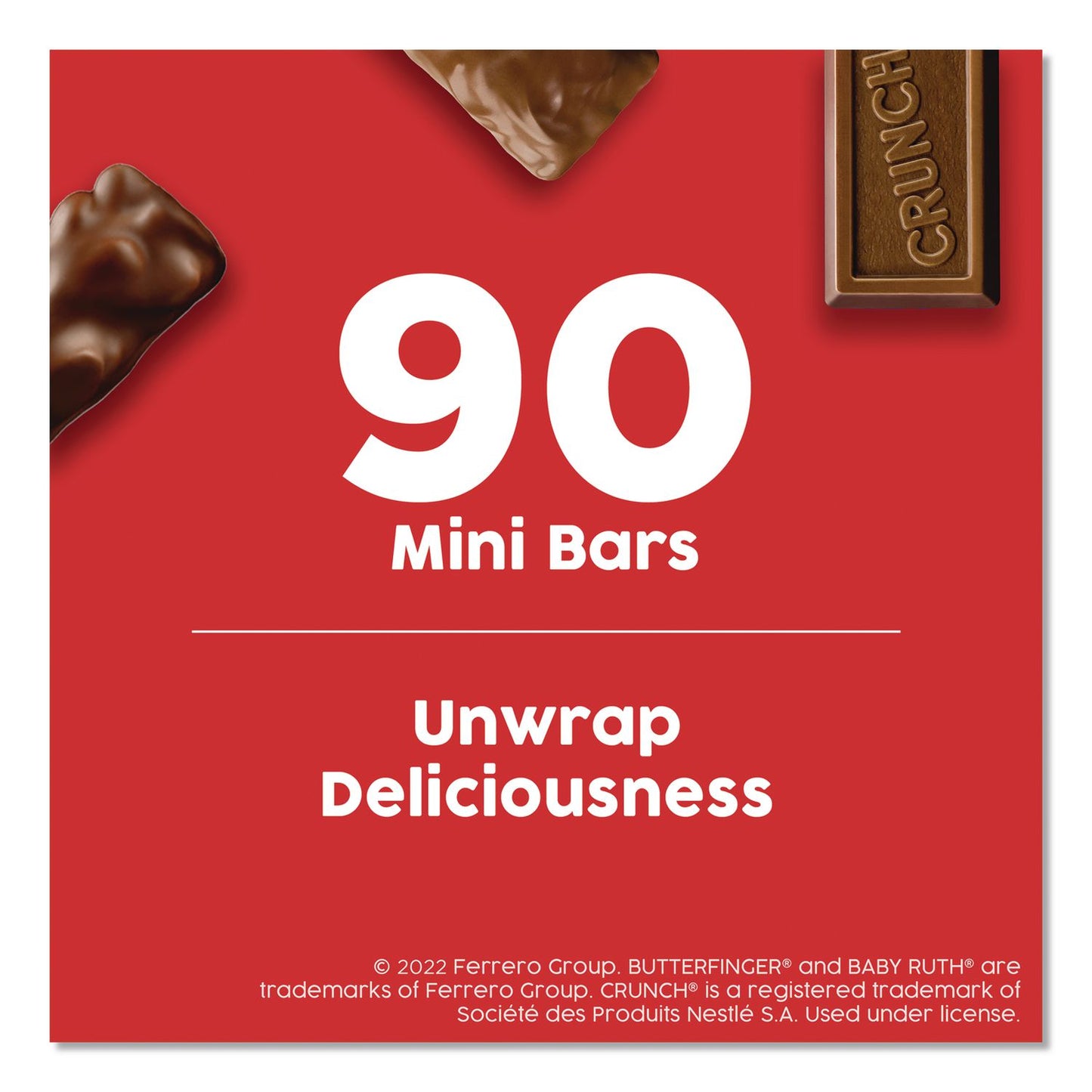 FERRERO ROCHER Baby Ruth, Butterfinger, Crunch Minis Party Pack, 90 Pieces, 32.4 oz Bag (FER689517)