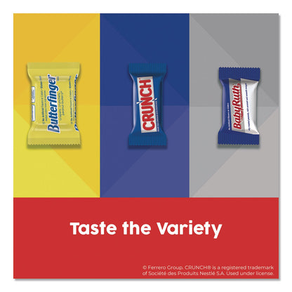 FERRERO ROCHER Baby Ruth, Butterfinger, Crunch Minis Party Pack, 90 Pieces, 32.4 oz Bag (FER689517)