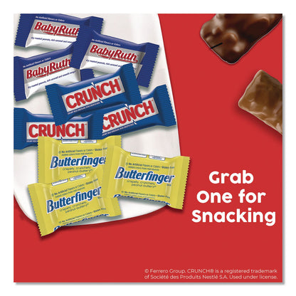 FERRERO ROCHER Baby Ruth, Butterfinger, Crunch Minis Party Pack, 90 Pieces, 32.4 oz Bag (FER689517)