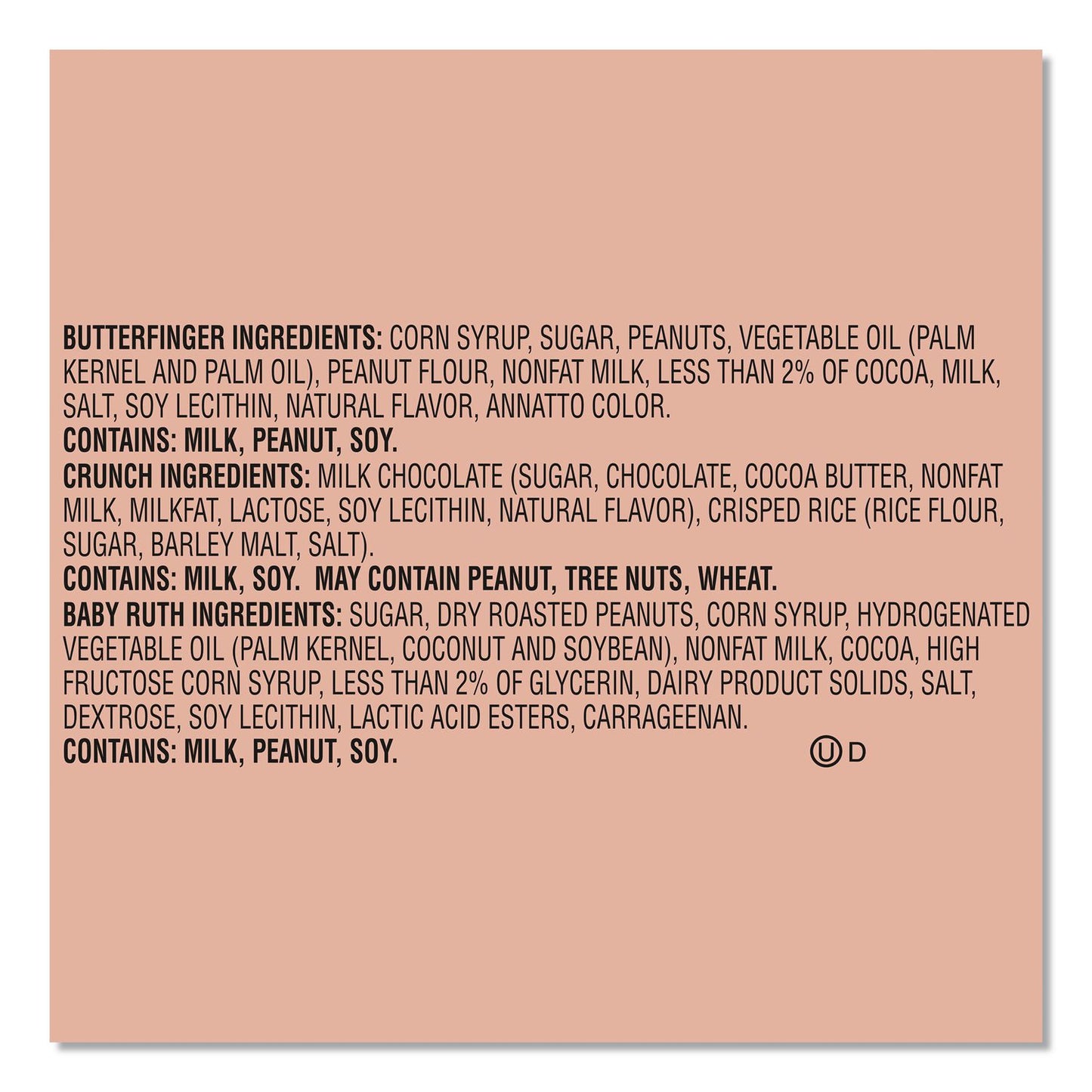 FERRERO ROCHER Baby Ruth, Butterfinger, Crunch Minis Party Pack, 90 Pieces, 32.4 oz Bag (FER689517)