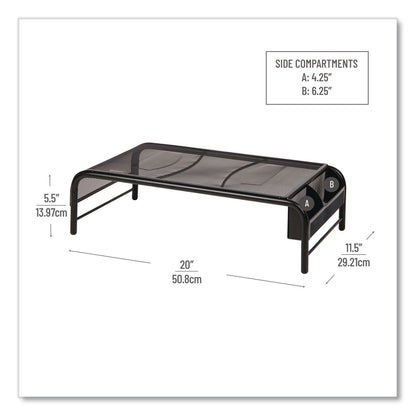 Mind Reader Metal Mesh Monitor Stand, For Up to 24" Monitors, 19" x 10.5" x 5.5", Black, Supports 22 lb (EMSMESHMBLK)