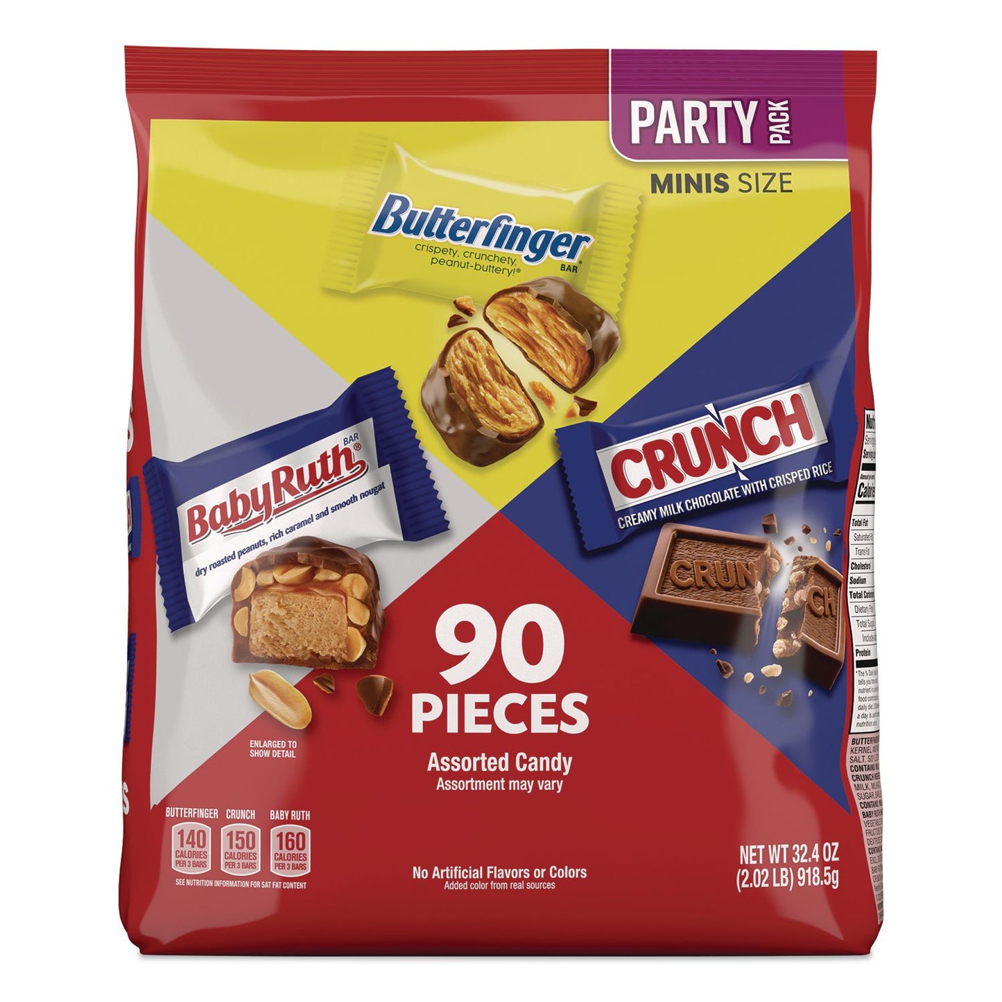 FERRERO ROCHER Baby Ruth, Butterfinger, Crunch Minis Party Pack, 90 Pieces, 32.4 oz Bag (FER689517)
