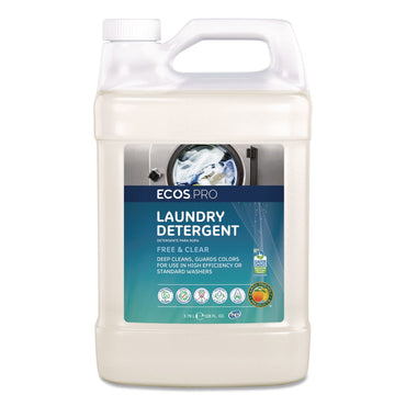 ECOS® PRO Free and Clear Laundry Detergent, HE Compatible,128 oz Bottle, 4/Carton (EOPPL976404)