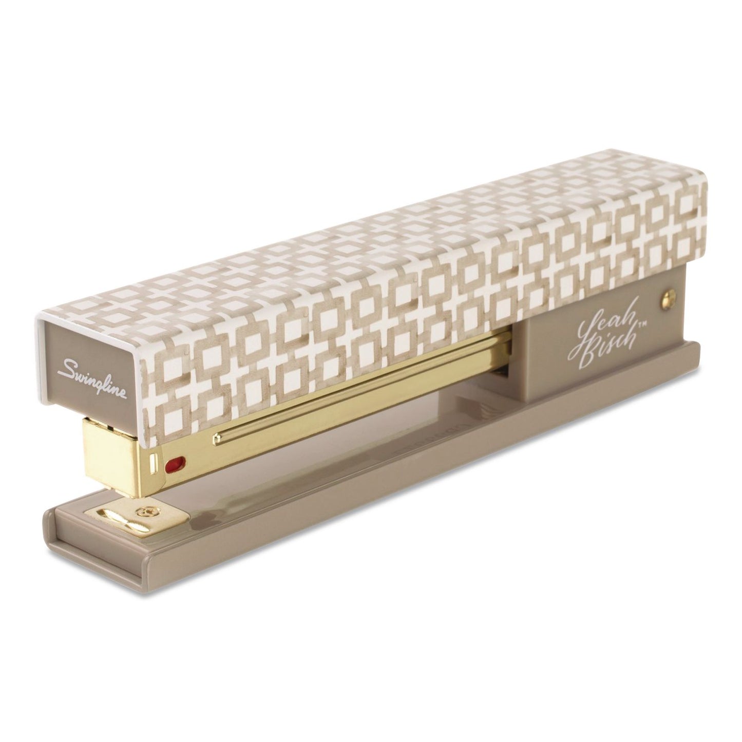 Swingline® Leah Bisch Tan-Tile Full Strip Stapler, 20-Sheet Capacity, Tan/Gold/White (GBCS700035)