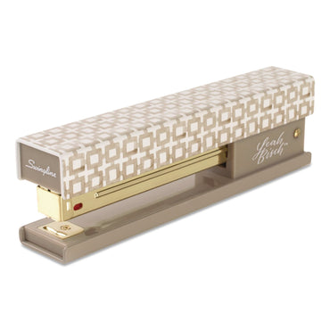Swingline® Leah Bisch Tan-Tile Full Strip Stapler, 20-Sheet Capacity, Tan/Gold/White (GBCS700035)