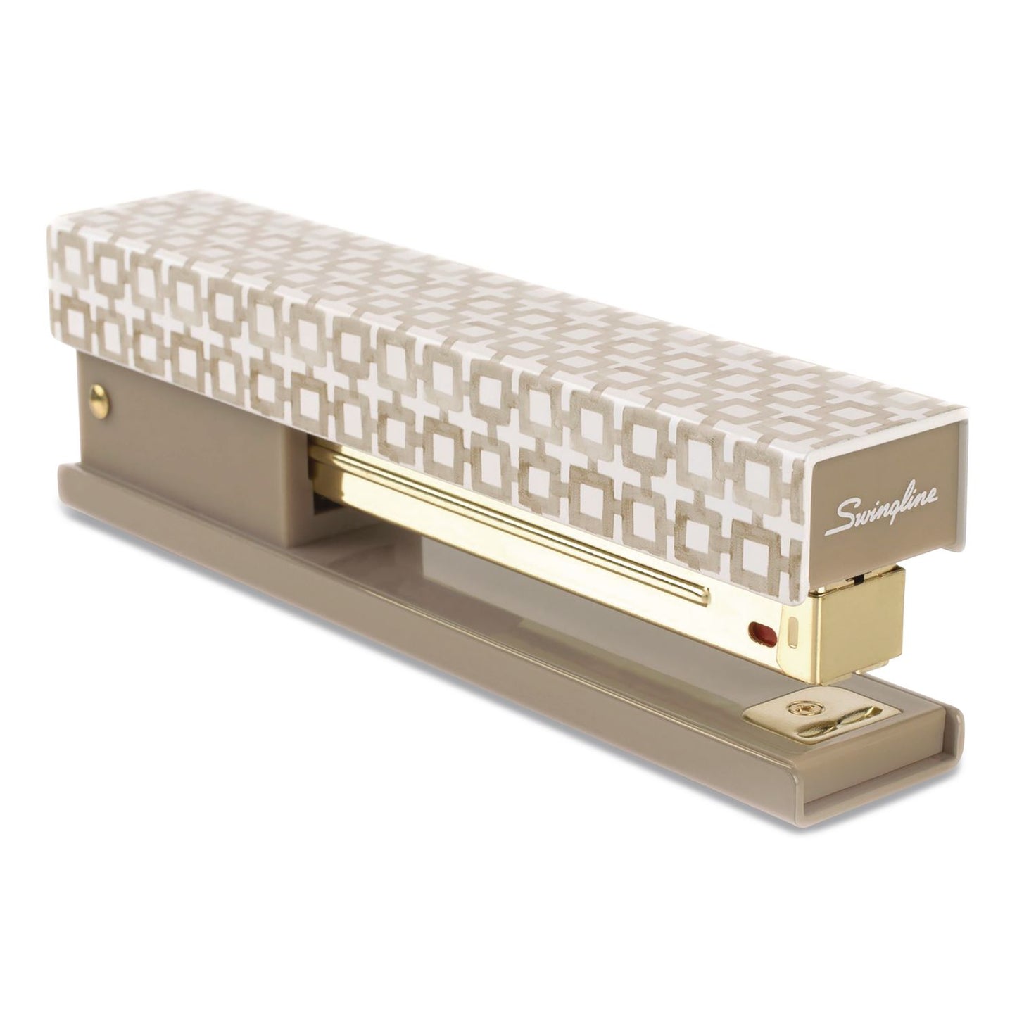 Swingline® Leah Bisch Tan-Tile Full Strip Stapler, 20-Sheet Capacity, Tan/Gold/White (GBCS700035)