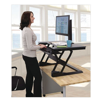WorkFit™ by Ergotron® WorkFit-T Adjustable Standing Desk Converter, 35" x 23.3" x 5" to 20", Gray/Black (ERG33397085)