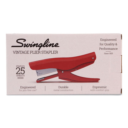 Swingline® Vintage Plier Stapler, 25-Sheet Capacity, Rio Red (GBCS701059)