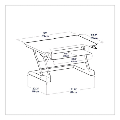 WorkFit™ by Ergotron® WorkFit-T Adjustable Standing Desk Converter, 35" x 23.3" x 5" to 20", Gray/Black (ERG33397085)