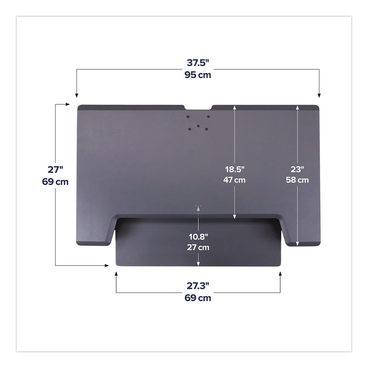 WorkFit™ by Ergotron® WorkFit-TL Adjustable Standing Desk Converter, 37.5" x 27" x 5" to 20", Dark Gray/Black (ERG33406085)