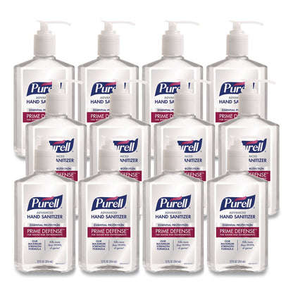 PURELL® Prime Defense Advanced 85% Alcohol Gel Hand Sanitizer, 12 oz Pump Bottle, Clean Scent, 12/Carton (GOJ369912CT)