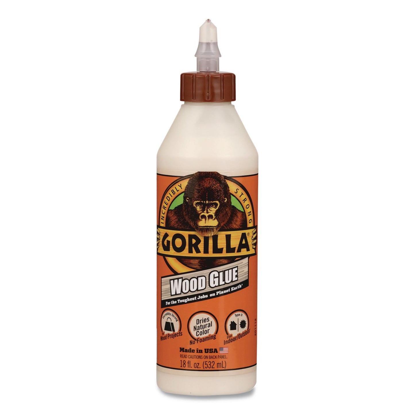 Gorilla® Wood Glue, 18 oz, Dries Light Tan (GOR6205001)