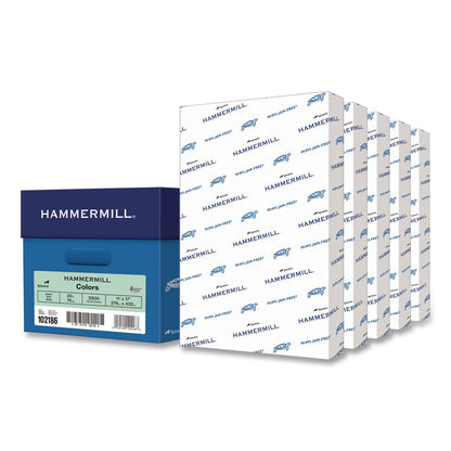 Hammermill® Colors Print Paper, 20 lb Bond Weight, 11 x 17, Green, 500 Sheets/Ream, 5 Reams/Carton (HAM102186CT)