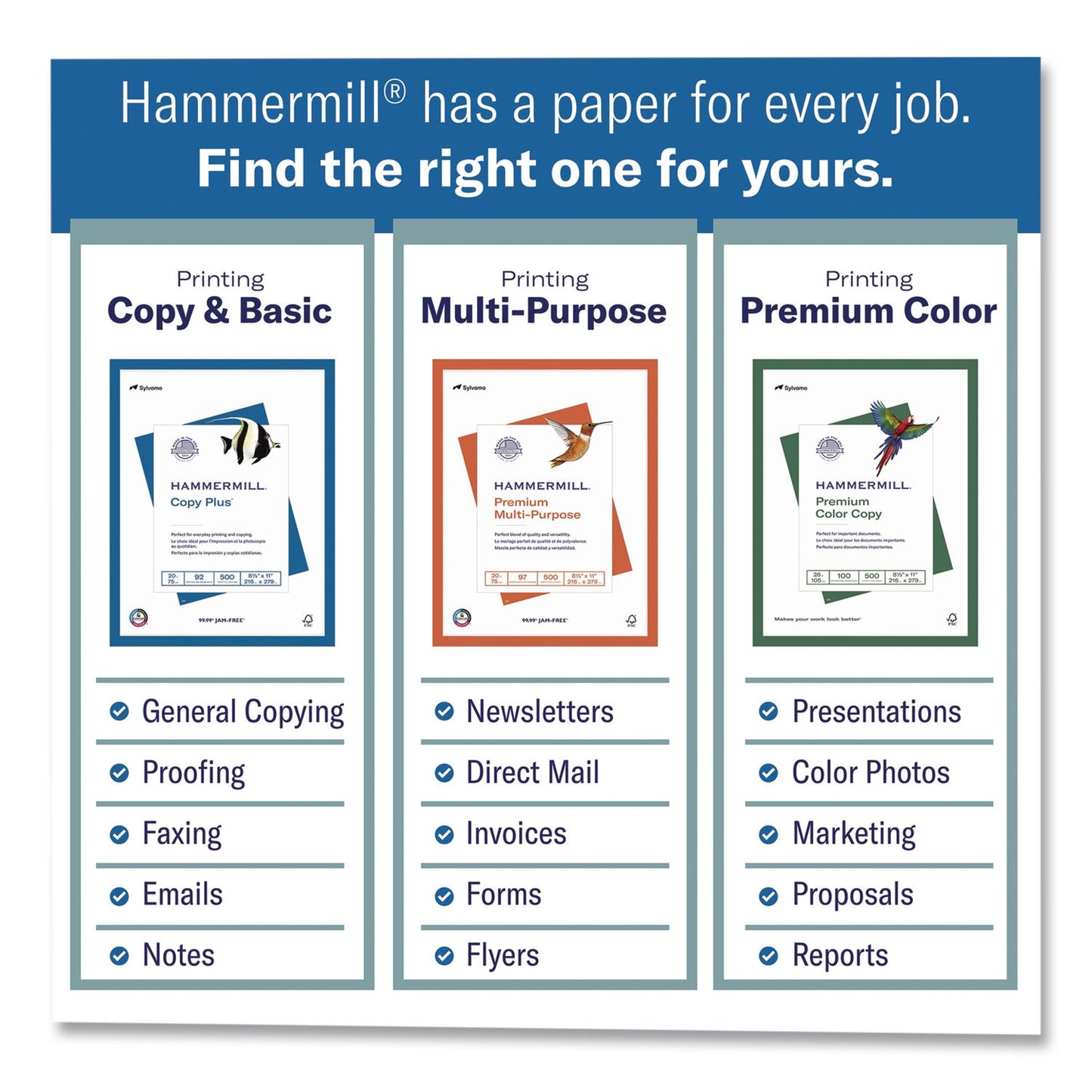 Hammermill® Premium Color Copy Print Paper, 100 Bright, 28 lb Bond Weight, 8.5 x 14, Photo White, 500 Sheets/Ream, 8 Reams/Carton (HAM102475CT)
