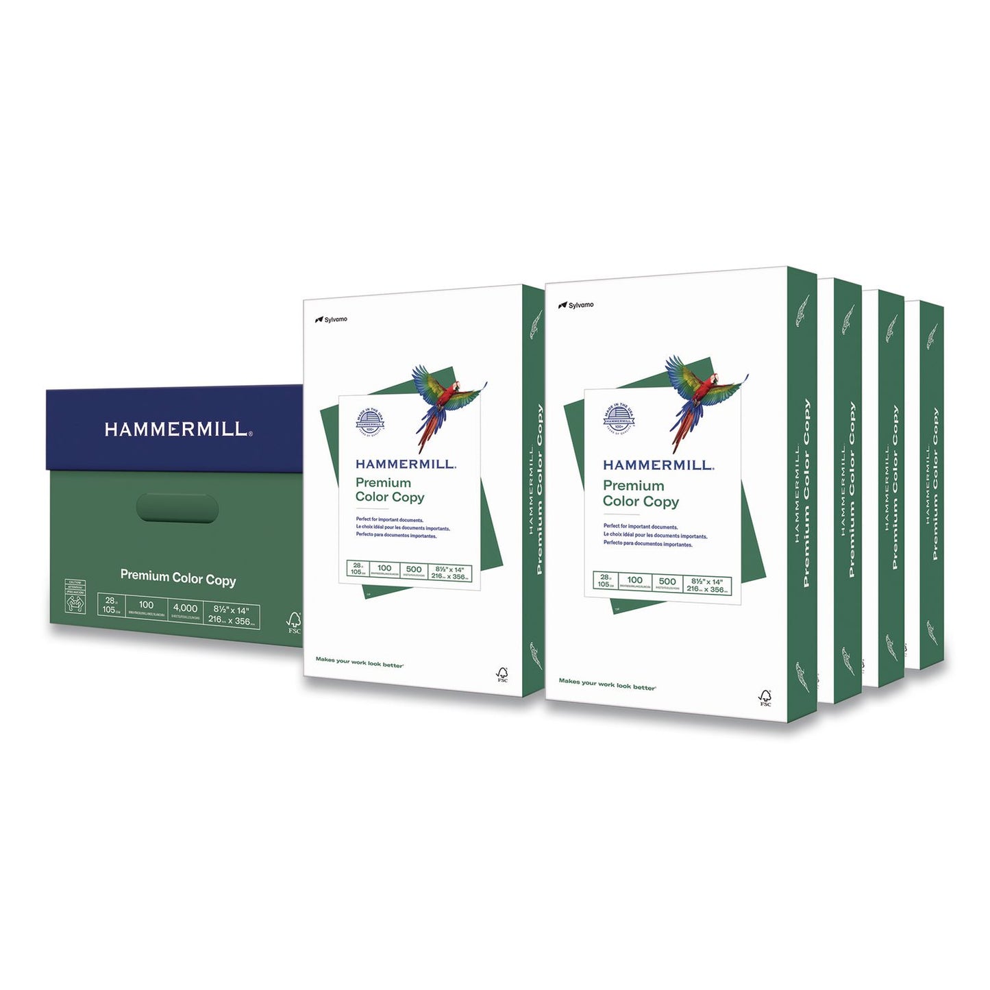 Hammermill® Premium Color Copy Print Paper, 100 Bright, 28 lb Bond Weight, 8.5 x 14, Photo White, 500 Sheets/Ream, 8 Reams/Carton (HAM102475CT)