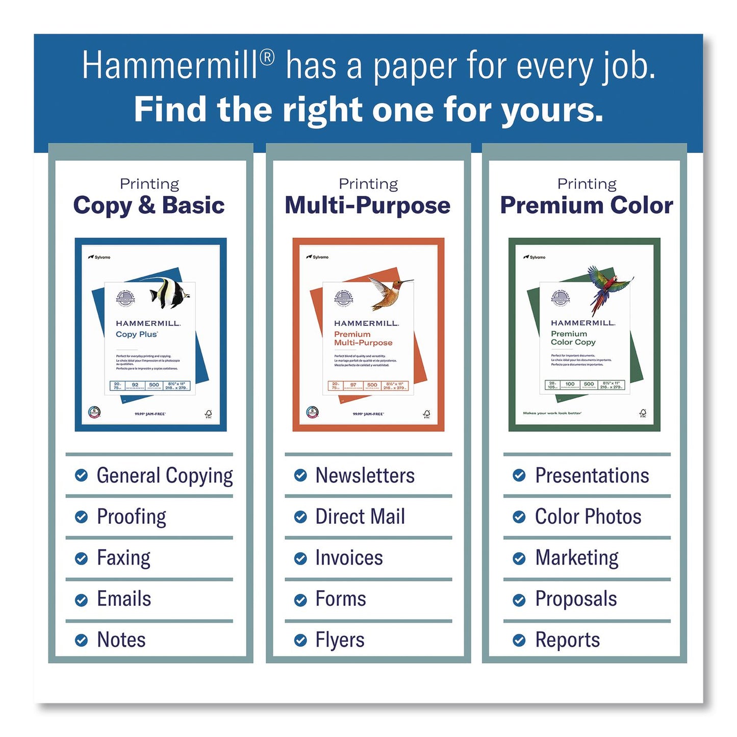 Hammermill® Premium Laser Print Paper, 98 Bright, 28 lb Bond Weight, 8.5 x 11, White, 500 Sheets/Ream, 8 Reams/Carton (HAM125534CT)