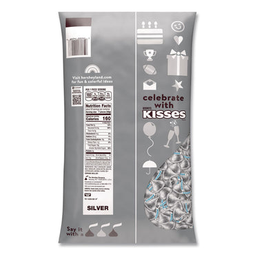 Hershey®'s KISSES Milk Chocolate Candy, Silver Foils, 60 oz Bag (HRSHEC33458)
