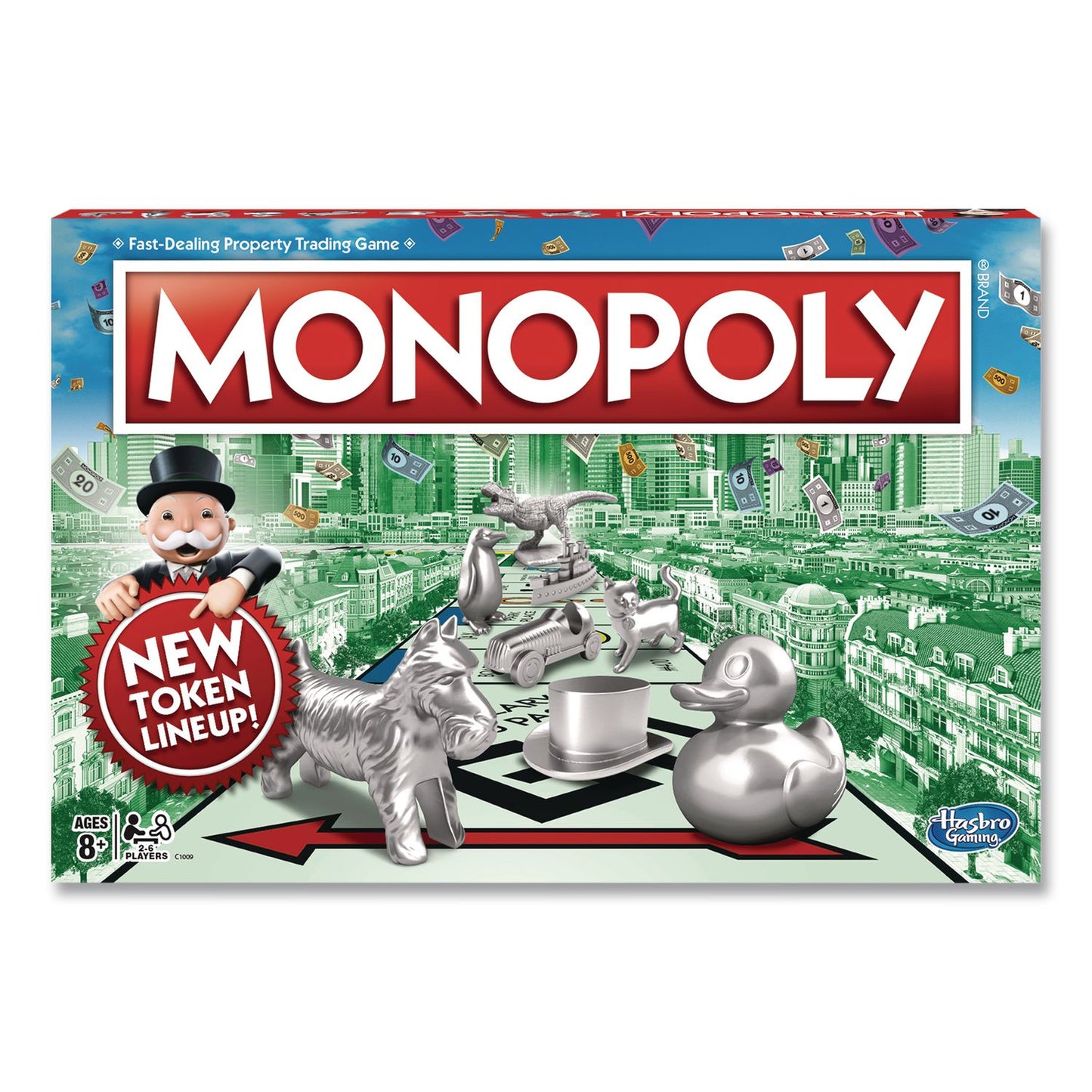 Hasbro Monopoly New Edition Classic Board Game, 2 to 8 Players, Ages 8 and Up, 117 Pieces (HSBC1009)