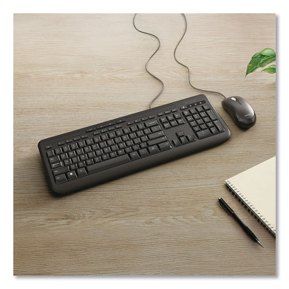 Incase Designed by Microsoft™ Wired Desktop 600 Keyboard and Optical Mouse Combo, USB, Black (ICAAPB00001)