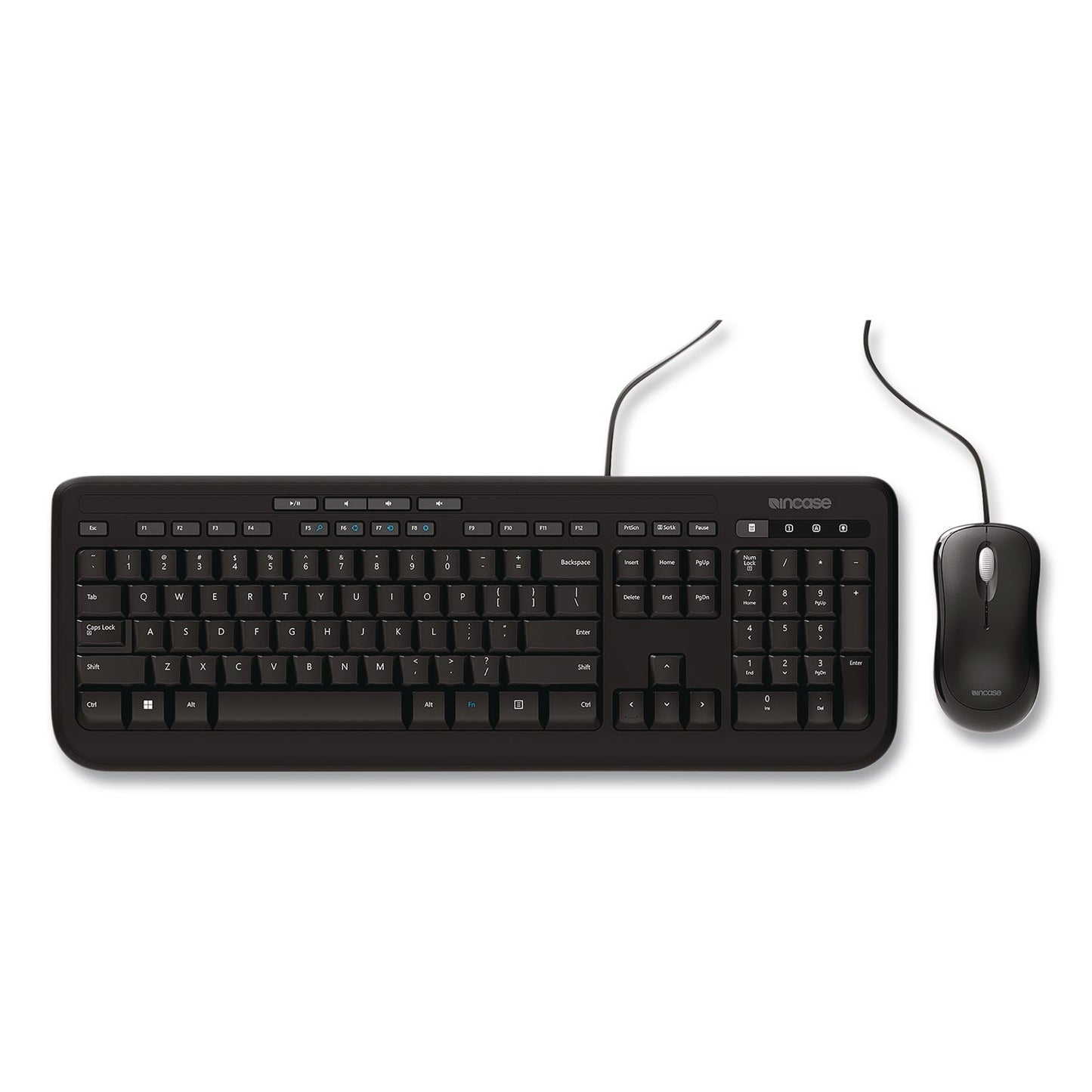 Incase Designed by Microsoft™ Wired Desktop 600 Keyboard and Optical Mouse Combo, USB, Black (ICAAPB00001)