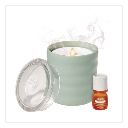 Lifelines® Aromatherapy Essential Oil Flameless Candle Diffuser with Citrus Grove Essential Oil, 5.5 x 5.5 x 5.5, Sage Green (LLN111619)