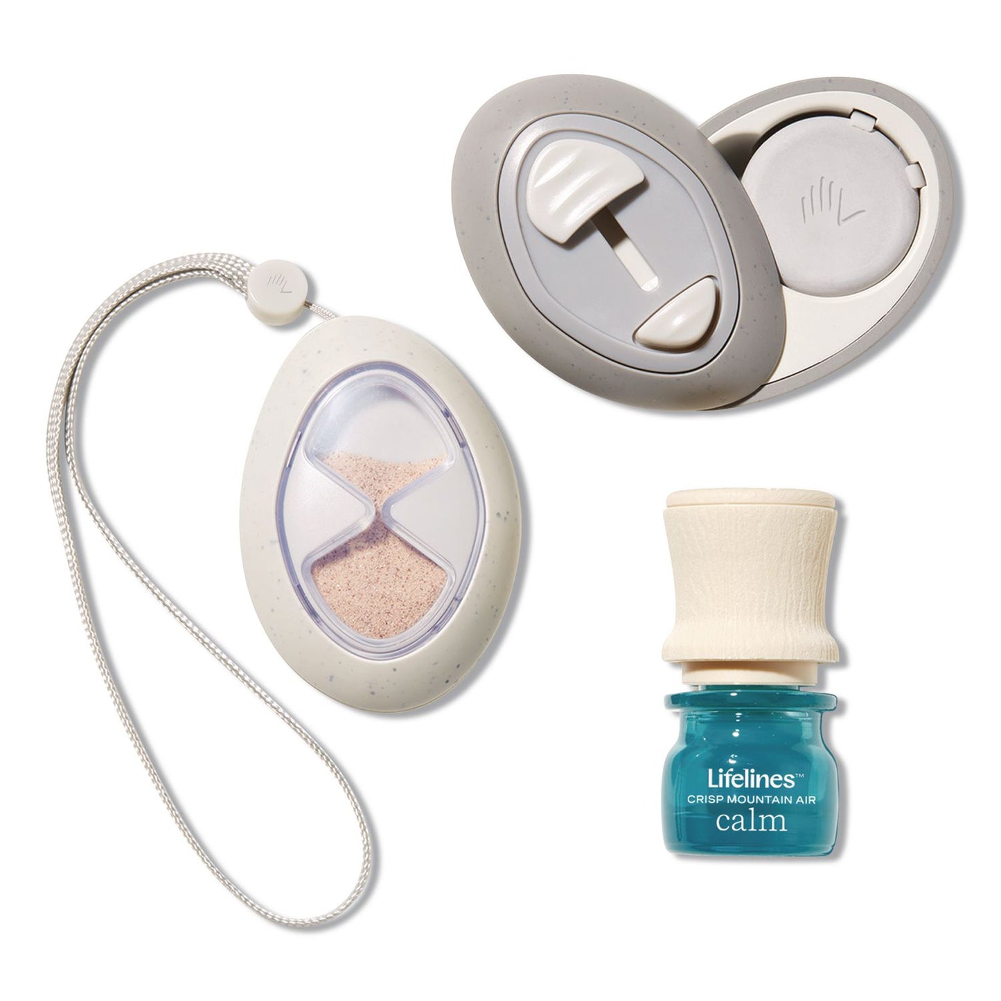 Lifelines® Essential Oil Meditative Grounding Stones and Crisp Mountain Air Essential Oil, Gray, 2/Pack (LLN114502)