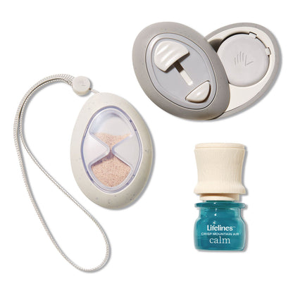 Lifelines® Essential Oil Meditative Grounding Stones and Crisp Mountain Air Essential Oil, Gray, 2/Pack (LLN114502)