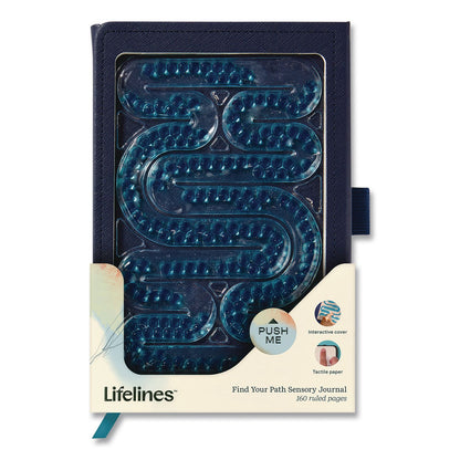 Lifelines® Find Your Path Sensory Journal, Tactile Blue Gel Bead Maze, Wide/Legal Rule, Blue Cover, (80) 8 x 5 Sheets (LLN160101)