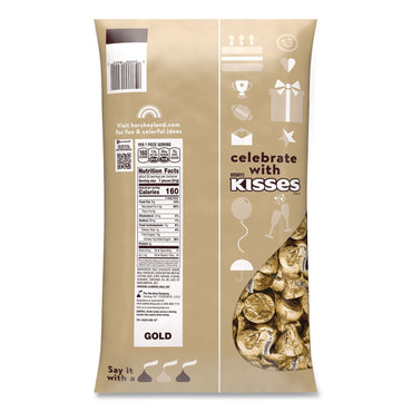 Hershey®'s KISSES with Almonds, Gold Foils, 60 oz Bag (HRSHEC62083)