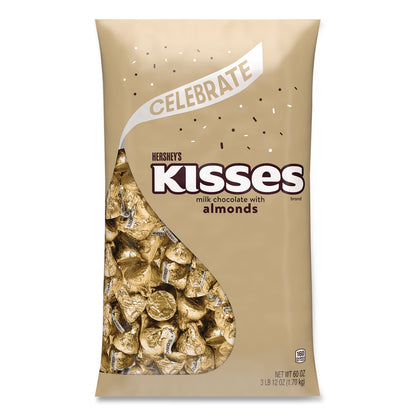 Hershey®'s KISSES with Almonds, Gold Foils, 60 oz Bag (HRSHEC62083)