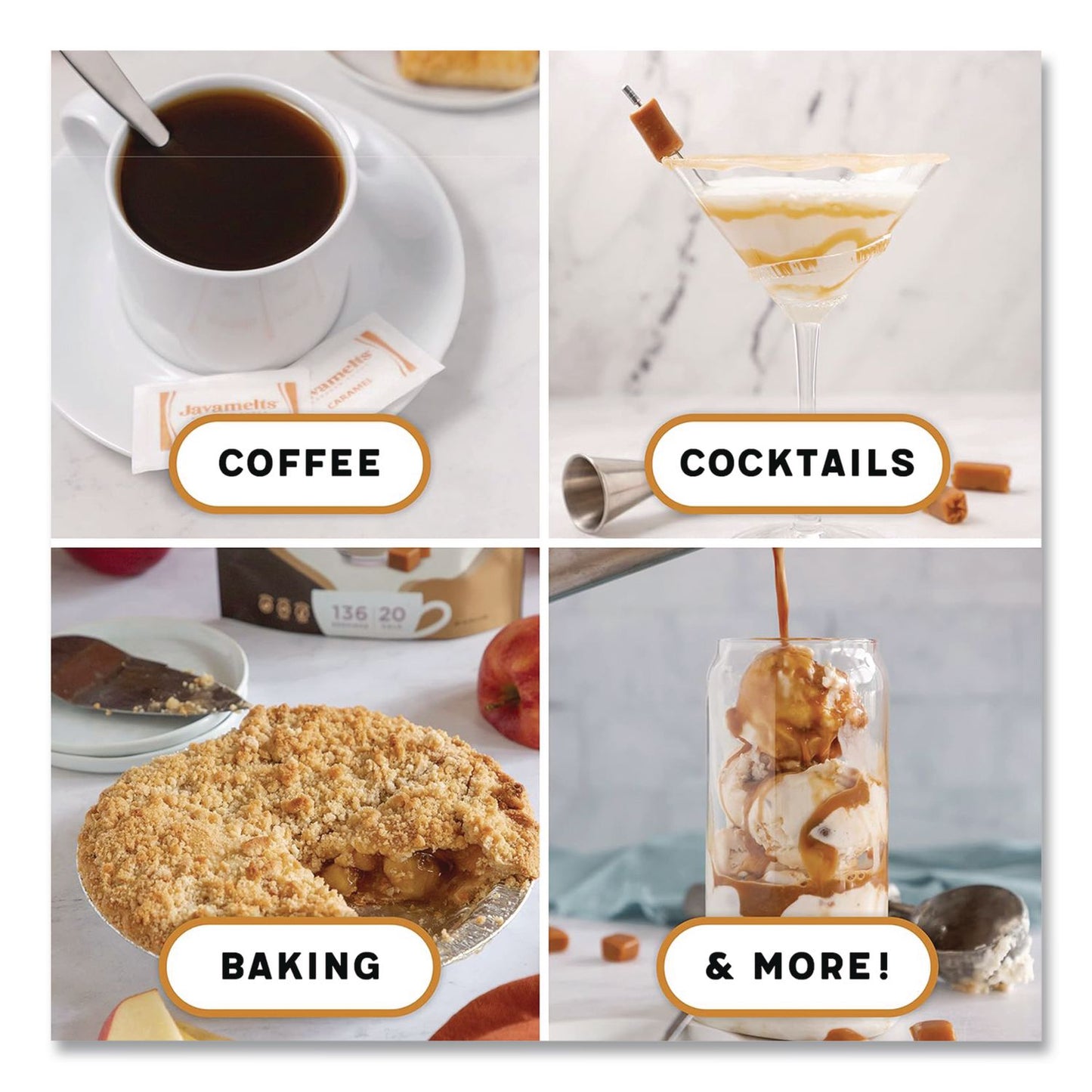 Javamelts™ Flavored Sugar, Caramel, 1.5 lb Bag (JVMJMT55383)