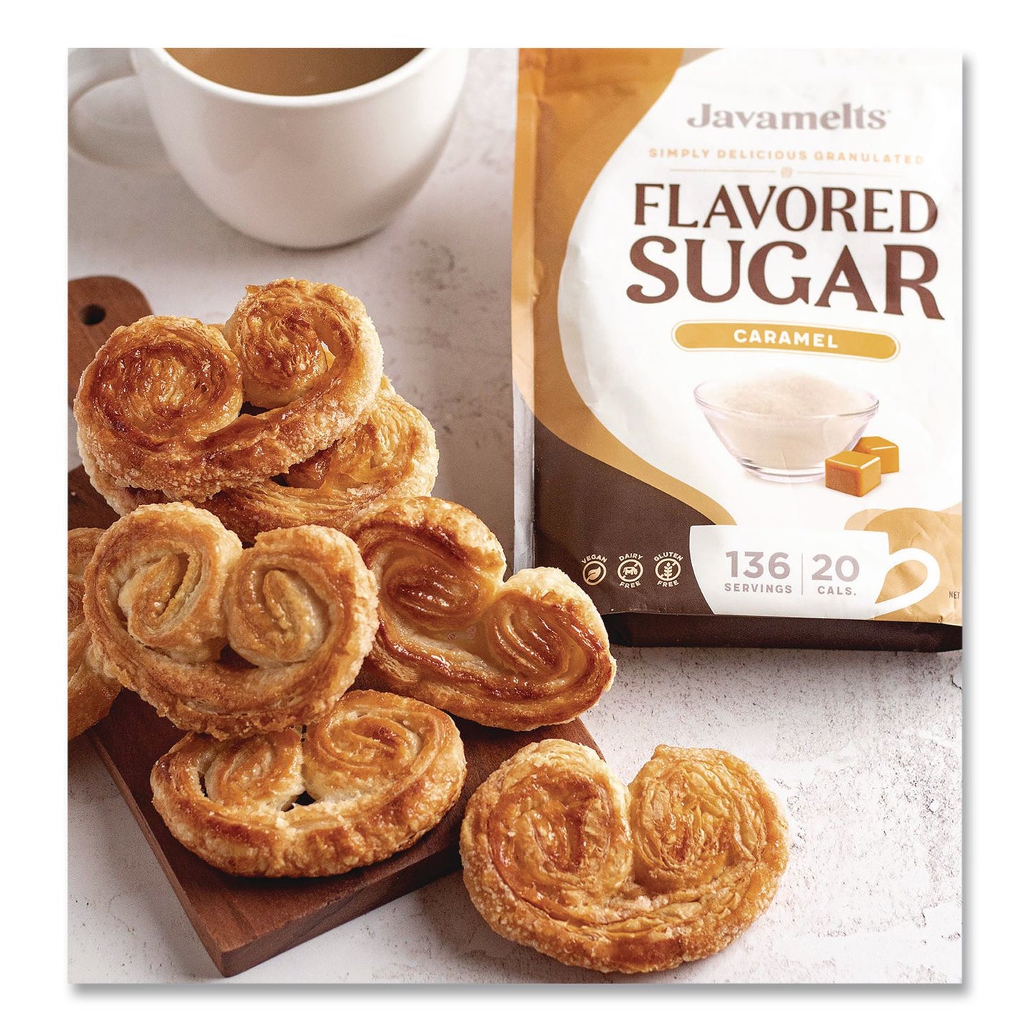 Javamelts™ Flavored Sugar, Caramel, 1.5 lb Bag (JVMJMT55383)