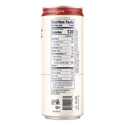 La Colombe® Draft Latte Cold Brew, Triple Shot Espresso Latte, 11 oz Can, 12/Carton (LALLCT00501)