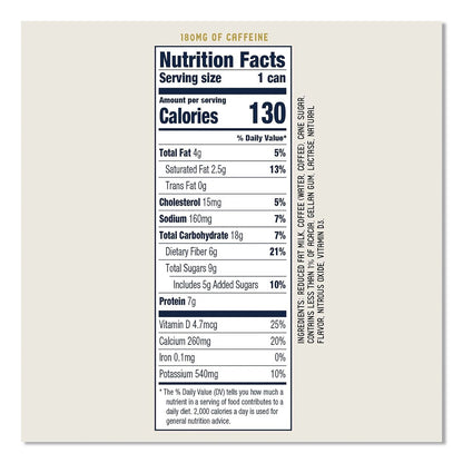 La Colombe® Draft Latte Cold Brew, Triple Shot Espresso Latte, 11 oz Can, 12/Carton (LALLCT00501)