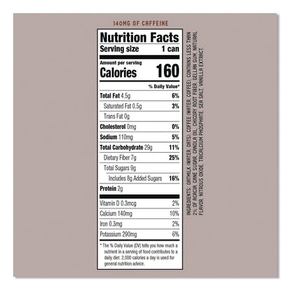 La Colombe® Draft Latte Cold Brew, Vanilla Latte with Oat Milk, 11 oz Can, 12/Carton (LALLCT00521)