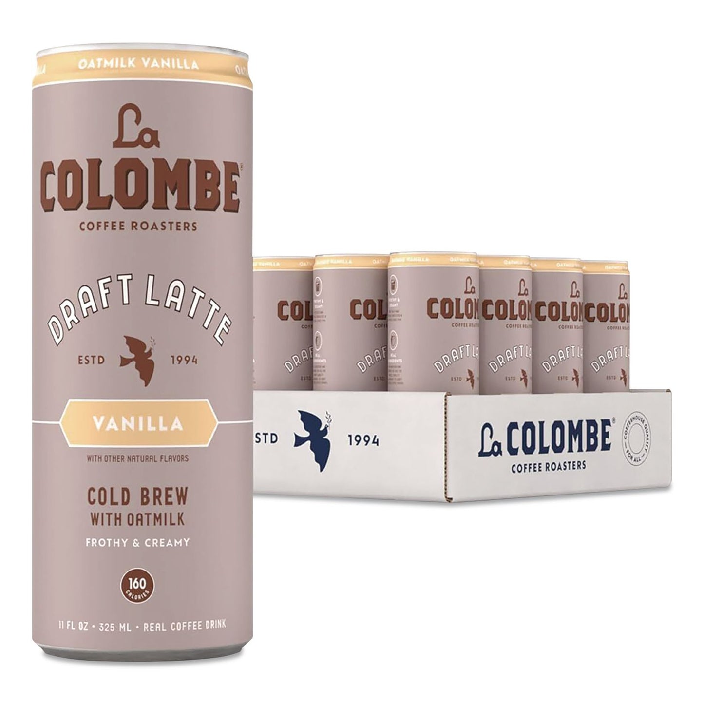 La Colombe® Draft Latte Cold Brew, Vanilla Latte with Oat Milk, 11 oz Can, 12/Carton (LALLCT00521)