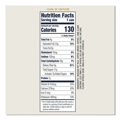 La Colombe® Draft Latte Cold Brew, Vanilla Latte, 11 oz Can, 12/Carton (LALLCT30502)