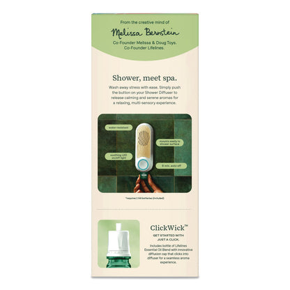 Lifelines® Evaporative Aromatherapy Essential Oil Shower Diffuser/Crisp Mountain Air-Mint and Eucalyptus Oil,4.7 x 4.7 x 7.2,White/Ivory (LLN111501)