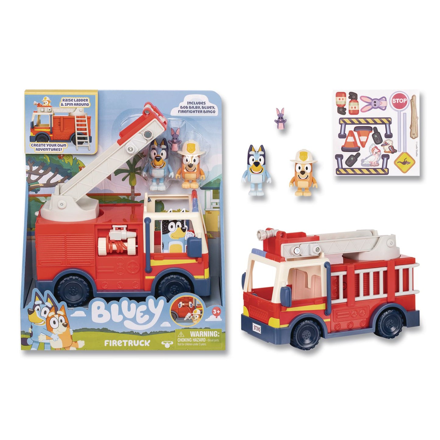 Bluey Series 10: Firetruck Vehicle, Ages 3 and Up, 5 Pieces (LTP176104)