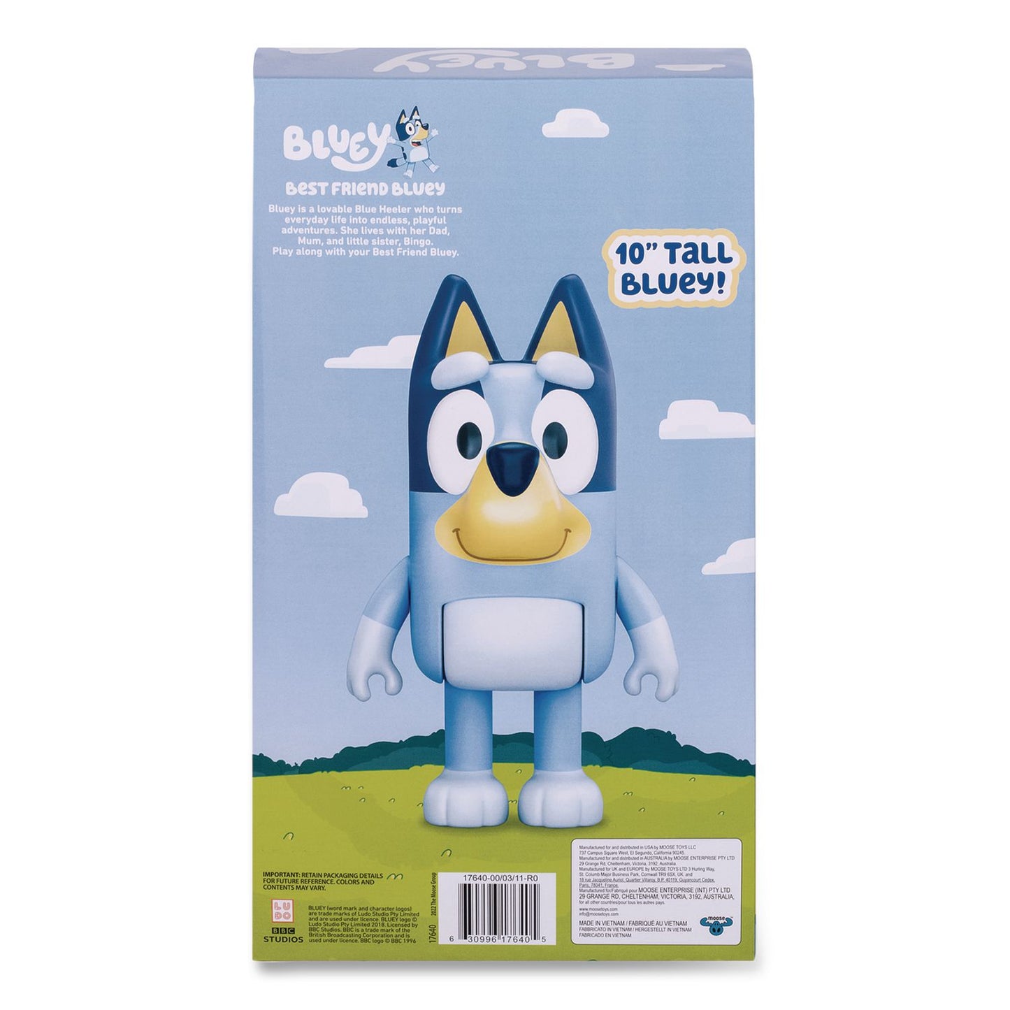 Bluey Series 10 My Best Friend Bluey Plastic 10" Figure, Ages 3 and Up (LTP176404)