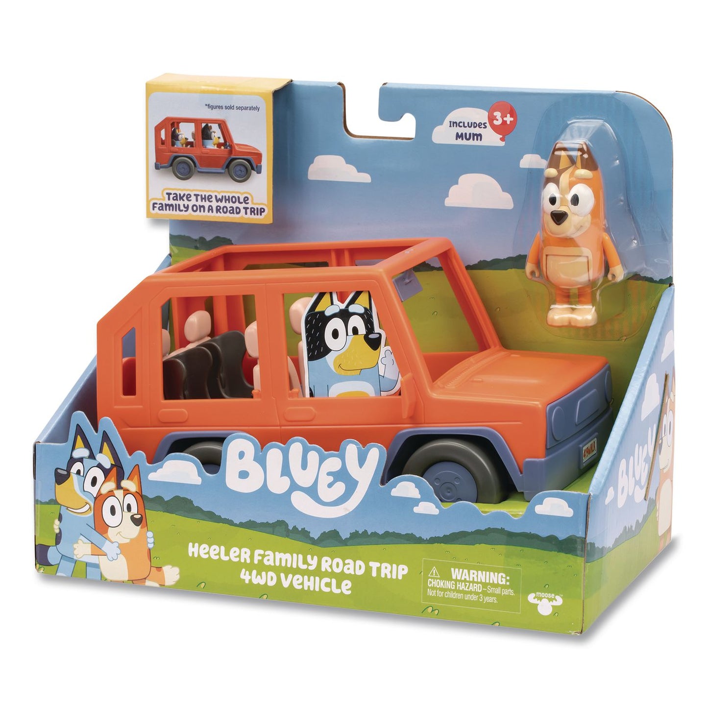 Bluey Series 11: Heeler Family Road Trip 4WD Vehicle, Ages 3 and Up, 2 Pieces (LTP176614)