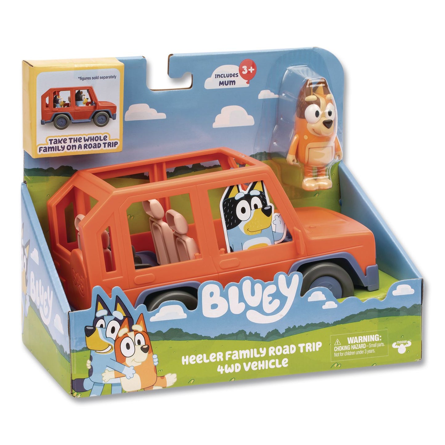 Bluey Series 11: Heeler Family Road Trip 4WD Vehicle, Ages 3 and Up, 2 Pieces (LTP176614)