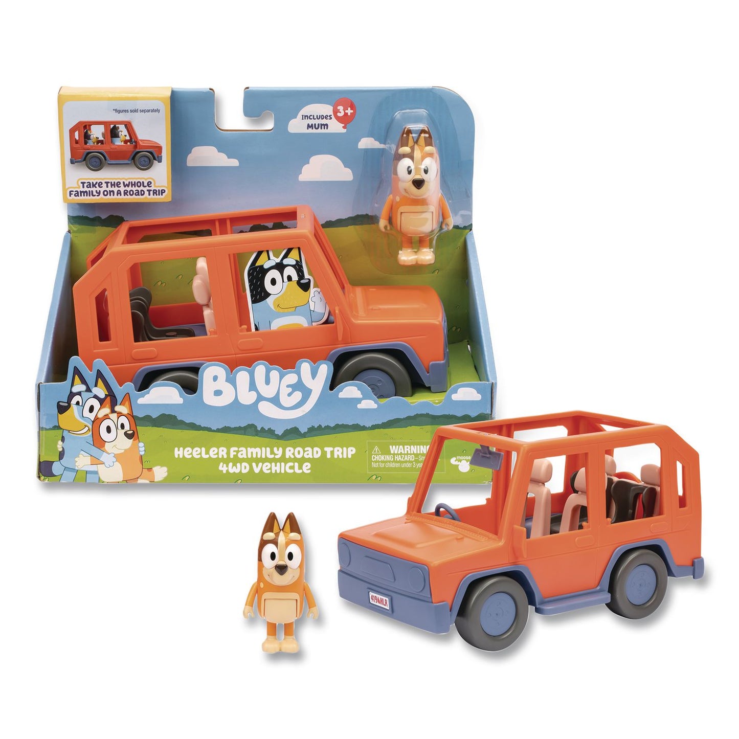 Bluey Series 11: Heeler Family Road Trip 4WD Vehicle, Ages 3 and Up, 2 Pieces (LTP176614)