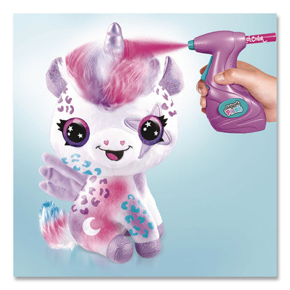 Style 4 Ever™ Airbrush Plush Glow-in-the-Dark Unicorn with Airbrush Tool, (3) Washable Ink Tubes and (60) Stick-On Stencils, Ages 6 and Up (LTP2283308)